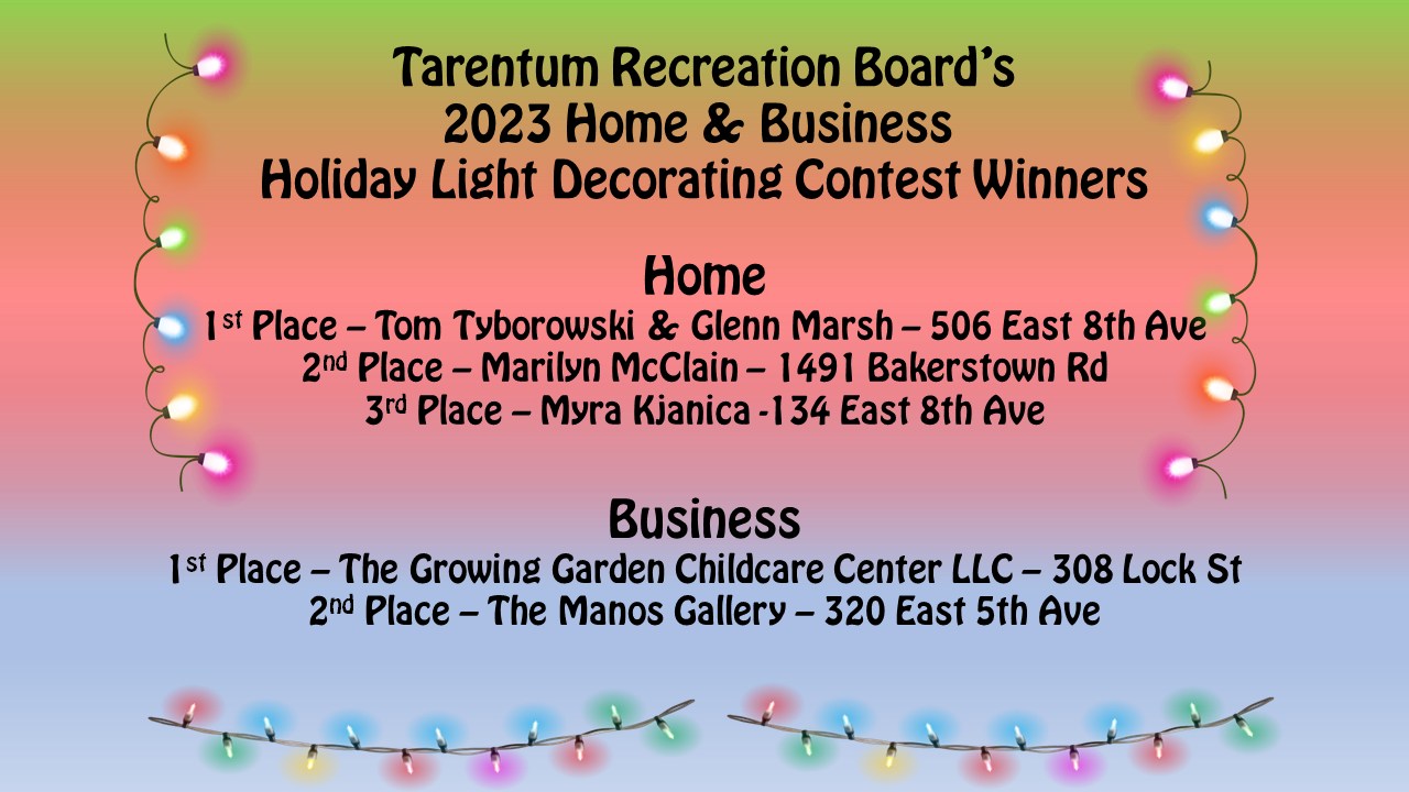 Press Release Recreation Board Announces 2023 Home & Business Holiday