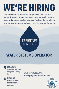 We&rsquo;re Hiring &ndash; Water Plant/System Operator