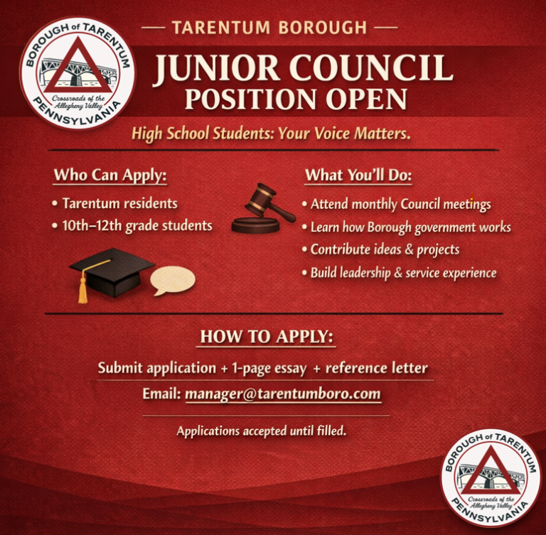 JUNIOR COUNCIL POSITION OPEN